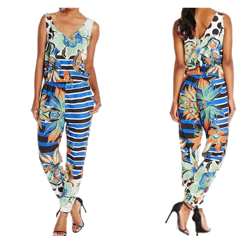 Electric Desiqual Tropical Print Marite Jumpsuit Romper Sz 30(6)